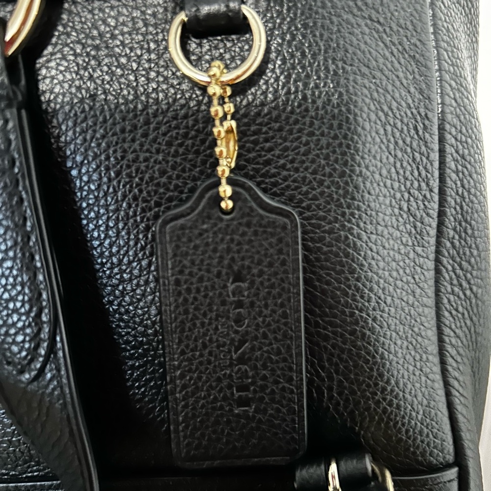 Coach Mini Turnlock Rucksack Backpack in Black Pebble Leather - Picture 3 of 14